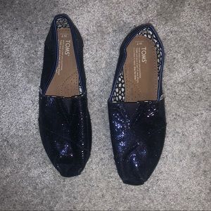 Toms Navy Blue Sequin Shoe Size 7